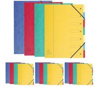 Exacompta - Réf. 5207E - 1 trieur HARMONIKA - avec élastiques et fenêtres imprimées - couverture en carte lustrée - dos extensible - 7 compartiments - pour A4 - dim 24,5 x 32 cm - couleurs aléatoires
