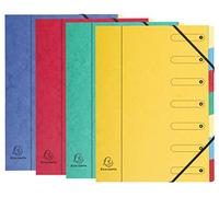 Exacompta - Réf. 5207E - 1 trieur HARMONIKA - avec élastiques et fenêtres imprimées - couverture en carte lustrée - dos extensible - 7 compartiments - pour A4 - dim 24,5 x 32 cm - couleurs aléatoires