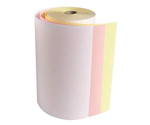 Exacompta - Réf. 52123E - Carton de 6 bobines pour Télex - largeur 210 mm x diamètre 120 mm - mandrin 25 mm - 3 plis chimique blanc, bleu, jaune, autocopiant 57g/m² - Métrage (+ ou - 2m) : 47 m