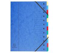 Exacompta - Réf. 5212E - Carton de 6 trieurs HARMONIKA - avec élastiques et fenêtres imprimées - couverture en carte lustrée - dos extensible - 12 compartiments - pour A4 - dim 24,5 x 32cm - assorties