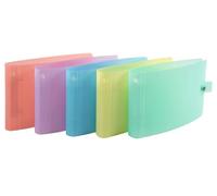 Exacompta - Réf. 52170E - Carton de 10 classeurs pour fiches bristols équipés de bouton pression et poch.intérieure - 2 anneaux ronds 30 mm - Dos de 30 mm - 26,5 x 16 cm - Assortis