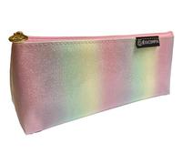 Exacompta - Réf. 52690E - 1 Trousse triangle Candy en tissu pailleté enduit et couleurs pastel en dégradé - dimensions 22,5 x 5,5 x 10 cm - Multicolore