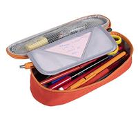 Exacompta - Réf. 52830E - Carton de 6 trousses compactes Plumier - en polyester recy ertifié - conçues pour retrouver facilement les indispensables - couleurs orange, turquoise