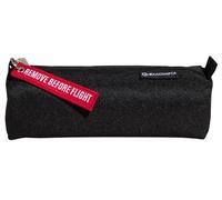 Exacompta - Réf. 52910E - 1 Trousse semi-ronde Flight en polyester recy ntièrement doublée - avec une étiquette amovible qui peut servir de porte-clé ou décorer la trousse - Noir