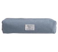 Exacompta - Réf. 52960E - Carton de 6 Trousses carrées Velvet en Velours cotelé Pastel avec Une étiquette imprimée - Couleurs : Bleu, Rose Clair, Vert Sauge, Vieux Rose