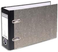 Exacompta - réf. 53111E - 1 Classeur à levier papier marbré gris A5 horizontal - Dos de 70 mm -Mécanique 75 mm - Dimensions extérieures : 17,5 x 29 x 7 cm - Format à classer A5 - Coloris gris-dos noir