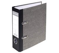 Exacompta - réf. 53210E - 1 Classeur à levier papier marbré gris A5 Vertical - Dos de 70 mm - Mécanique 75 mm - Dimensions extérieures : 23 x 21,5 x 7 cm - Format à classer A5 - Coloris gris-dos noir