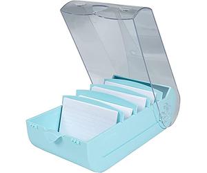 Exacompta - Réf. 5336323D - 1 Learning box BUNNYBOX A8 - dimensions 19,5x10x6,2 cm - couleur vert pastel/cristal - capacité jusqu'à 650 cartes au format A8