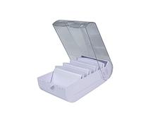Exacompta - Réf. 5336423D - 1 Learning box BUNNYBOX A8 - dimensions 19,5x10x6,2 cm - couleur mauve/cristal - capacité jusqu'à 650 cartes au format A8