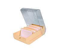 Exacompta - Réf. 5346123D - Carton de 8 Learning box BUNNYBOX A7 Aquarel- dimensions 25x13,2x8,5 cm - couleur corail/cristal - capacité jusqu'à 900 cartes au format A7