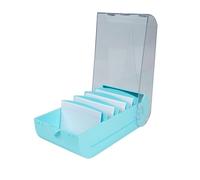 Exacompta - Réf. 5346323D - Carton de 8 Learning box BUNNYBOX A7 Aquarel - dimensions 25x13,2x8,5 cm - couleur vert pastel/cristal - capacité jusqu'à 900 cartes au format A7