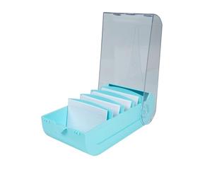 Exacompta - Réf. 5346323D - Carton de 8 Learning box BUNNYBOX A7 Aquarel - dimensions 25x13,2x8,5 cm - couleur vert pastel/cristal - capacité jusqu'à 900 cartes au format A7