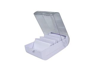 Exacompta - Réf. 5346423D - Carton de 8 Learning box BUNNYBOX A7 Aquarel - dimensions 25x13,2x8,5 cm - couleur mauve/cristal - capacité jusqu'à 900 cartes au format A7