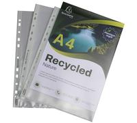 Exacompta - Réf. 5350E - Carton de 250 pochettes perforées A4 FOREVER - En polypropylène grainé recyclé - Epaisseur 12/100ème - Dimensions : 23 x 30,5 cm - Cristal translucide