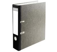 Exacompta - réf. 53681E - Carton de 10 classeurs à levier papier marbré gris - Dos 80 mm - Mécanique 80 mm - Dimensions extérieures : 32 x 30 cm - Format à classer A4 Maxi - Gris - dos noir