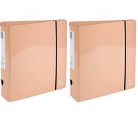 EXACOMPTA - Réf. 53764E - 1 Classeur à levier gamme Aquarel - dos arrondi 80 mm - format extérieur 320x300 mm - format à classer A4- couleur Aquarel corail (Lot de 2)