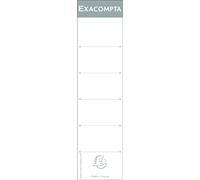 Exacompta Étiquettes cartonnées pour classeur à levier Dos 70 mm 18,5 x 5,3 cm Paquet de 10 Blanc
