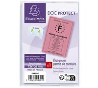 Exacompta Étui protection permis Réf. 5391UE – 6 faces PVC lisse – 7,3x10,7 cm – Rose cristal