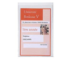Exacompta - Réf. 5392UE - Paquet de 10 étuis de protection multi-usages, CNI, tickets de caisse, carte étudiant - pour format à classer 7,5 x 12 cm - 2 faces en PVC lisse - Couleur cristal