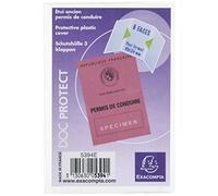 Exacompta - Réf. 5394UE - 1 étui de protection 3 volets pour carte mutuelle, carte jeune au format inférieur à 12,5 x 26,4 cm déplié - étui 6 faces en PVC lisse - Usage intensif - Couleur cristal