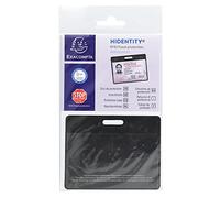 Exacompta - Ref. 5403E - Etui de Protection Rfid Hidentity Admission - 1 Face pour Cartes Étudiants - Format à Classer : 95X75mm - Noir