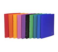 Exacompta - Réf. 54199E - Lot de 20 classeurs souples OPAK - 2 anneaux ronds diamètre 15 mm - Dos 20 mm - Dimensions extérieures : 32 x 25 cm - Format à classer A4 - 10 couleurs assorties