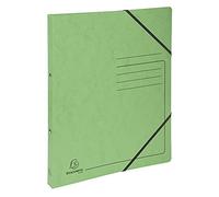 Exacompta - réf. 542563E - 1 Classeur carte lustrée imprimée avec élastiques - 2 anneaux ronds diamètre 15mm - Dos 20mm - Dimensions extérieures : 32 x 25 cm - Format à classer A4 - Coloris : tilleul