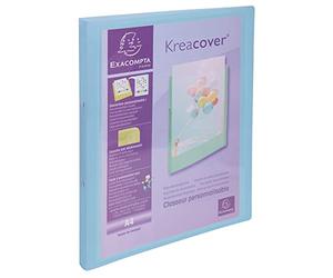 Exacompta - Réf. 54279E - 1 classeur souple - en polypropylène - Kreacover pastel - 2 anneaux ronds diam 15mm - dimensions 320x250 mm - pour format A4 - couleur aléatoire