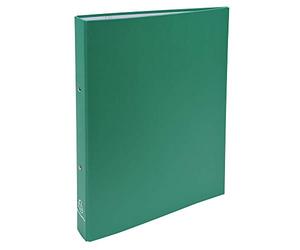 Exacompta - réf. 54373E - Carton de 20 classeurs rigides rembordés PP - 2 anneaux ronds diamètre 30 mm - Dos 40 mm - Dimensions extérieures : 32 x 26 cm - Format à classer A4 - Coloris : vert