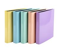 Exacompta - réf. 54560E - Carton de 10 classeurs rigides Aquarel - 2 anneaux en D - Diamètre 25 mm - Dos de 4 cm - Dimensions extérieures : 31,5 x 27 cm - Format à classer A4 - 5 coloris assortis