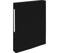 Exacompta - Réf. 54631E - 1 Boîte d'archives à pression en polypropylène opaque - Dos 40 mm - Porte étiquettes sur les 2 faces - Pour format A4 - Dimensions 25 x 33 cm - Couleur noir - livrée à plat
