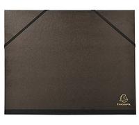 Exacompta - Réf. 547100E - 1 carton à dessin kraft noir vernis - avec élastiques - dos toilé - garde noire - dimensions 26 x 33 cm - formats à classer A4 et 240 x 320 mm - couleur noir