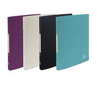 Exacompta - Réf. 54730E - Paquet de 4 classeurs souples TITANE - 2 anneaux 15mm - Dos 2cm - Dimensions extérieures : 32x25cm - Format à classer A4 - Assortis : Aubergine-Coco-Noir-Turquoise
