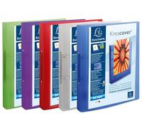 Exacompta - Réf. 54769E - Carton de 15 classeurs personnalisable 1 poche - 2 anneaux ronds diamètre 30 mm - Dimensions extérieures : 32 x 26,8 cm - Format à classer A4 Maxi - Assortis