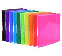 Exacompta - Réf. 54770E - Carton de 10 classeurs Iderama - 2 anneaux ronds diamètre 30mm - Dos 40mm - Dimensions extérieures : 32 x 26,8 cm - Format à classer A4 Maxi - Assortis