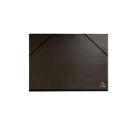 Exacompta - Réf. 548000E - 10 cartons à dessin kraft noir vernis - avec élastiques - dos et coins toilés - garde noire - dimensions 32 x 45 cm - formats à classer A3 (297 x 420 mm - couleur noir