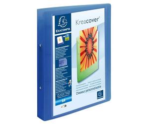 Exacompta - Réf. 54869E - Carton de 12 classeurs personnalisable 1 poche - 2 anneaux ronds diamètre 30 mm - Dimensions extérieures : 32 x 26,8 cm - Format à classer A4 Maxi - Assortis