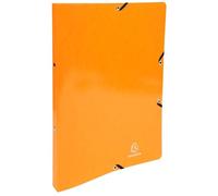 Exacompta - Réf. 54884E - Carton de 20 classeurs carte lustrée - Avec élastiques - 2 anneaux ronds 15mm - Dos 20mm - Dimensions extérieures : 32 x 25 cm - Format à classer A4 - Orange