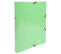 Exacompta - réf. 54893E - 1 Classeur carte lustrée pelliculée avec élastiques - 2 anneaux ronds diamètre 15mm - Dos 20mm - Dimensions extérieures : 32x25 cm -Format à classer A4 - Coloris : vert anis