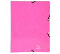Exacompta - Réf. 54894E - Carton de 20 classeurs carte lustrée - Avec élastiques - 2 anneaux ronds 15mm - Dos 20mm - Dimensions extérieures : 32 x 25 cm - Format à classer A4 - Rose