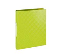 Exacompta - réf. 54926E - 1 Classeur rigide Pelliculé gaufré 1928 - 2 anneaux ronds diamètre 30 mm - Dos 40 mm - Dimensions extérieures : 32 x 26 cm - Format à classer A4 - Coloris : vert anis