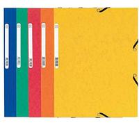 Exacompta - Réf. 55025E - Paquet de 25 chemises à élastiques - pochettes 3 rabats - en carte lustrée 355 g/m2 - dimensions 24 x 32 cm pour documents au format A4 - 5 couleurs assorties