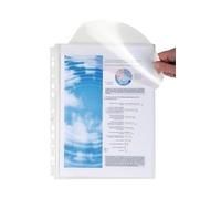 Exacompta - Réf. 5503E - Carton de 50 pochettes perforées à soufflet de 25mm avec rabat en PP - Perforation universelle 11 trous - Dimensions 24 x 31 cm - Format à classer A4 - Coloris cristal
