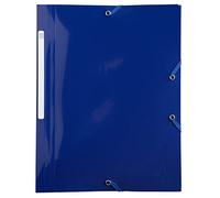 Exacompta - Réf. 55112E - Carton de 24 chemises à élastiques Bee Blue - pochette 3 rabats - en polypropylène recyclé - dimensions 24 x 32 cm pour documents au format A4 - couleur bleu marine