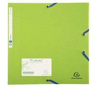 Exacompta - Réf. 551573E - Carton de 15 chemises à élastiques 3 rabats Forever®- en polypropylène recy spect mat - dim 24x32 cm - pour A4 - certifié Ange Bleu - couleur vert anis
