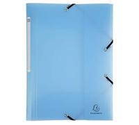 Exacompta - Réf. 55172E - Paquet de 5 chemises à élastiques Chromaline pastel - pochettes 3 rabats - en polypropylène translucide - dimensions 24 x 32 cm pour format A4 - couleur bleu pastel