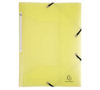 Exacompta - Réf. 55179E - Carton de 25 chemises à élastiques 3 rabats en polypropylène - dimensions 24 x 32 cm - pour format A4 - Chromaline Pastel - couleur jaune