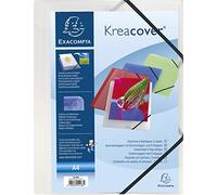 Exacompta - Réf. 55188E - Carton de 25 chemises à élastiques Kreacover - pochettes 3 rabats - en polypropylène translucide - dimensions 24 x 32 cm pour documents au format A4 - couleur incolore