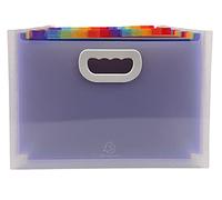 Exacompta - Réf. 55198E - 1 trieur valisette extensible avec poignées - couverture et intérieur en PP - avec 2 porte-étiquettes sur la face - 24 compartiments - dim 33x23,5x25 cm - couleur cristal