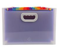 Exacompta - Réf. 55198E - Carton de 4 trieurs valisette extensible avec poignées - couverture et intérieur en PP - avec 2 porte-étiquettes sur la face - 24 compartiments - dim 33x23,5x25 cm - cristal